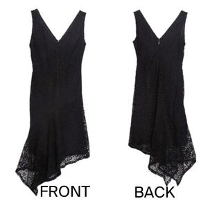 DKNY delicate lace double V dress size 6 black